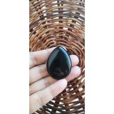 Black Onyx Drop Pendant stone (with hole)