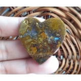 Yellow Moss Agate Heart Stone