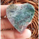 Green Moss Agate Heart Stones