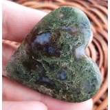 Moss Agate Heart Stone