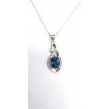 London Blue Topaz 925 silver with chain