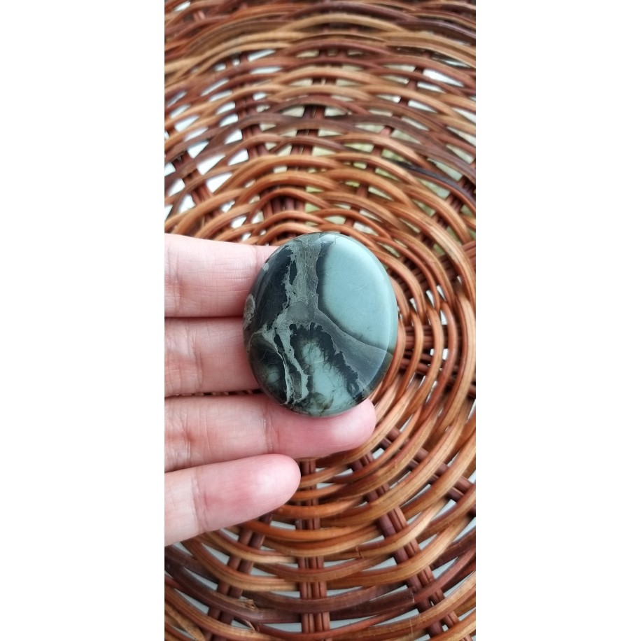 Rare find Black and White nephrite jade stone (oval)