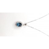 London Blue Topaz Pendant with silver chain