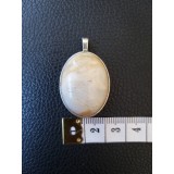 Milky quartz oval pendant