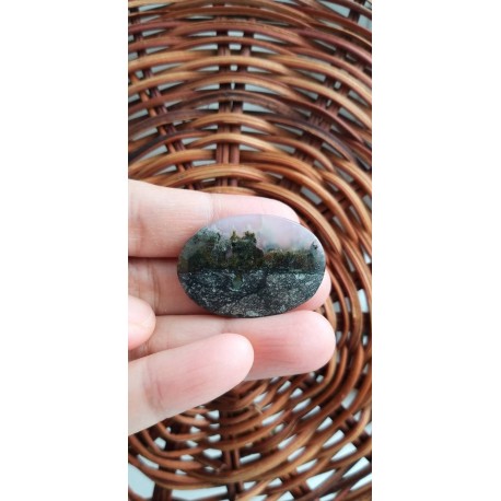 Landscape Moss Agate Oval Cabochon - Amrina Stones