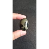 Black and White Nephrite Jade ( Opaque) Oval Cabochon