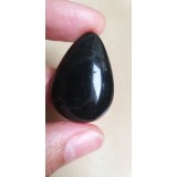Black Hornblende Jade Small Drop Cabochon